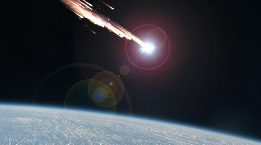 Space debris entering the atmosphere