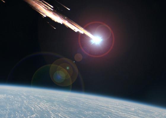 Space debris entering the atmosphere