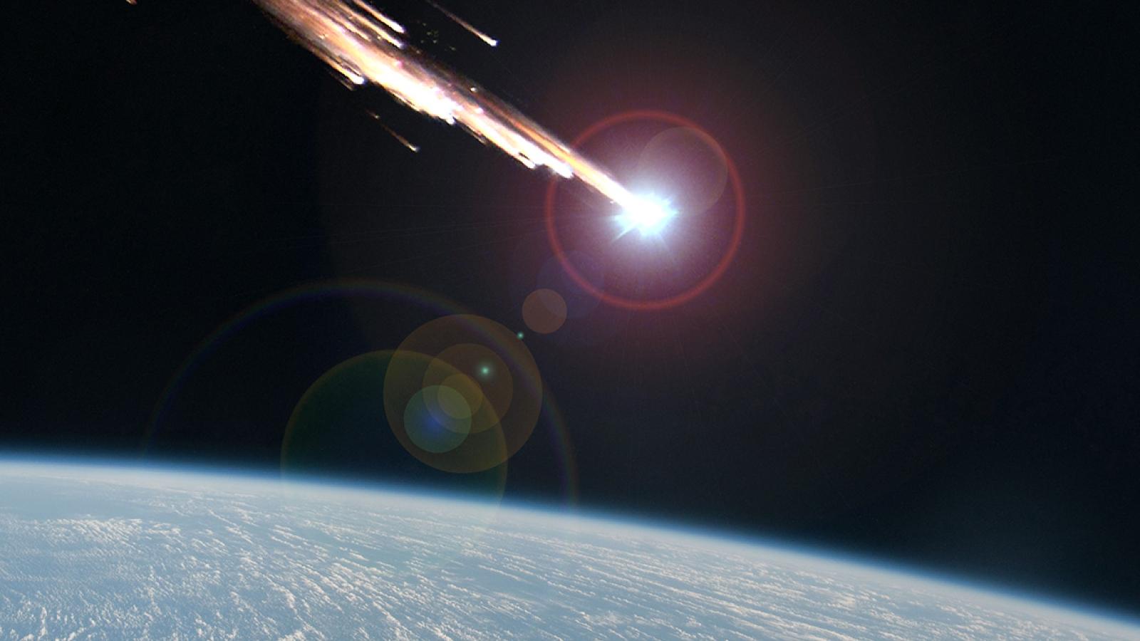 Space debris entering the atmosphere